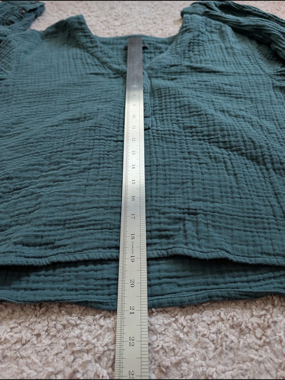 Madewell Womens Slate Green Lightspun Long Sleeve Double Gauze Top Size Large - Picture 14 of 15